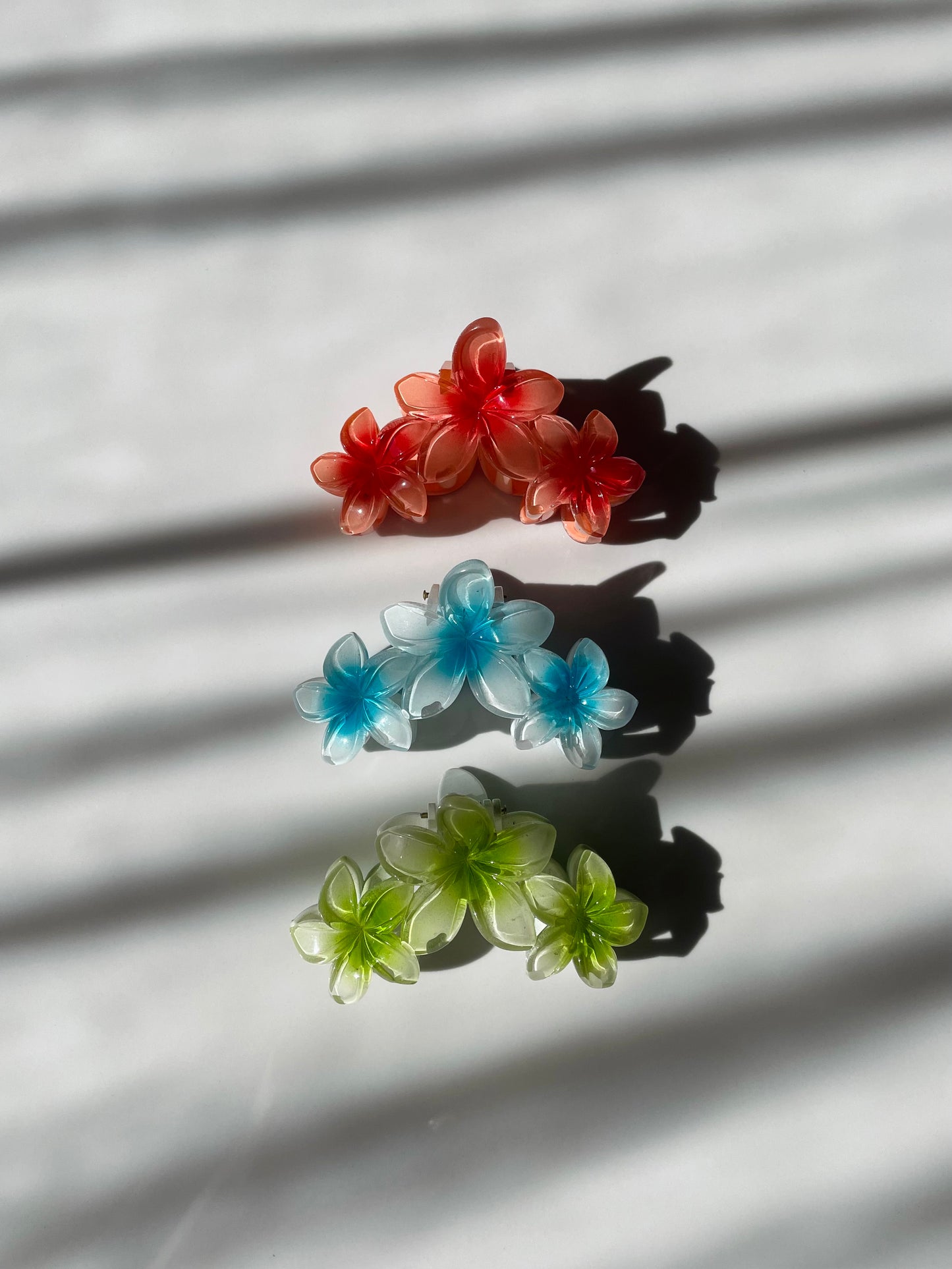 Trio Flower Claw Clips