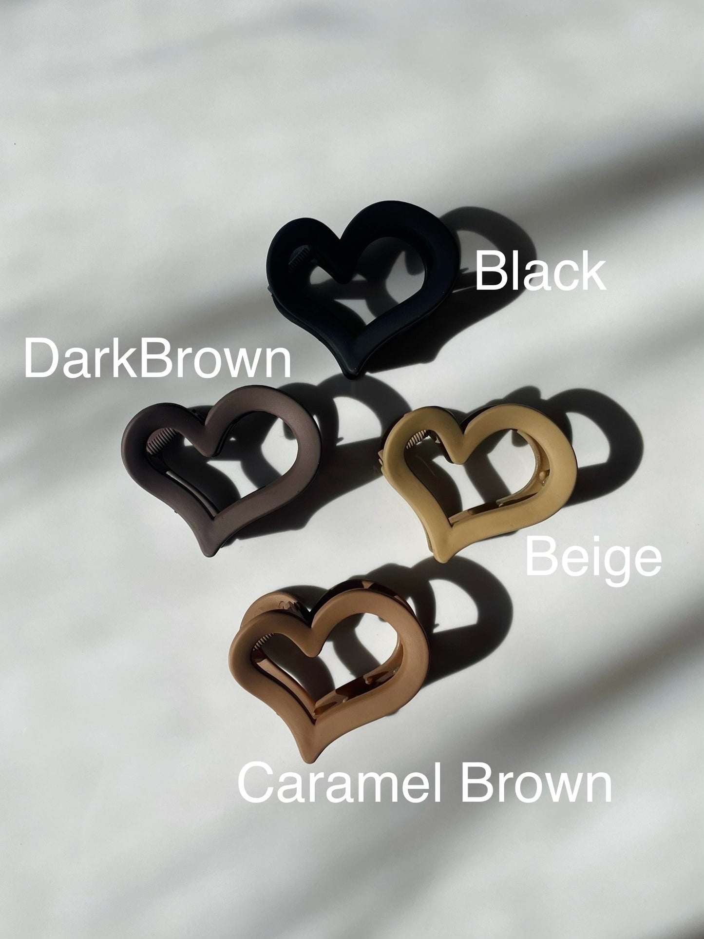 Matt Heart Claw Clips