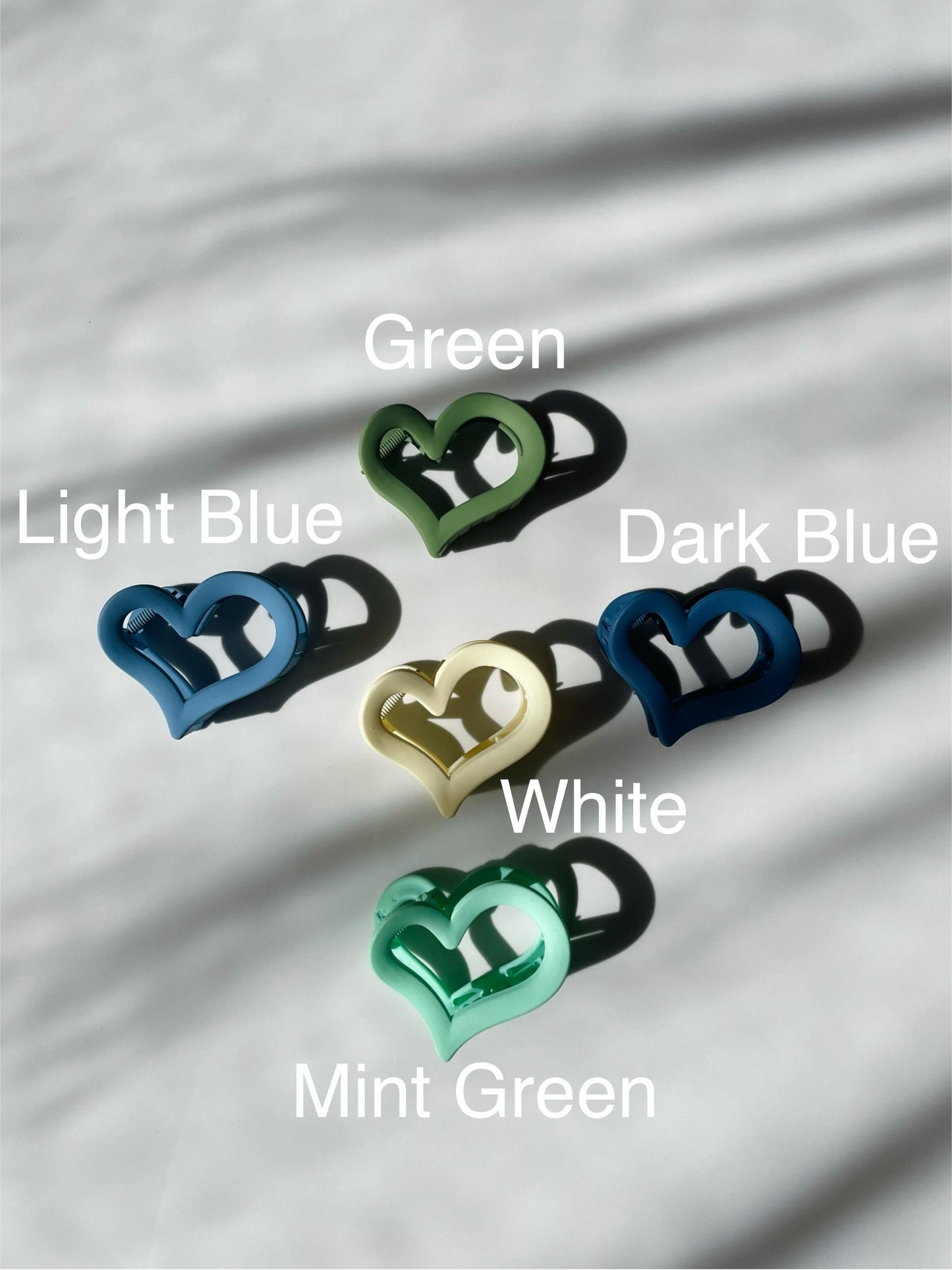 Matt Heart Claw Clips