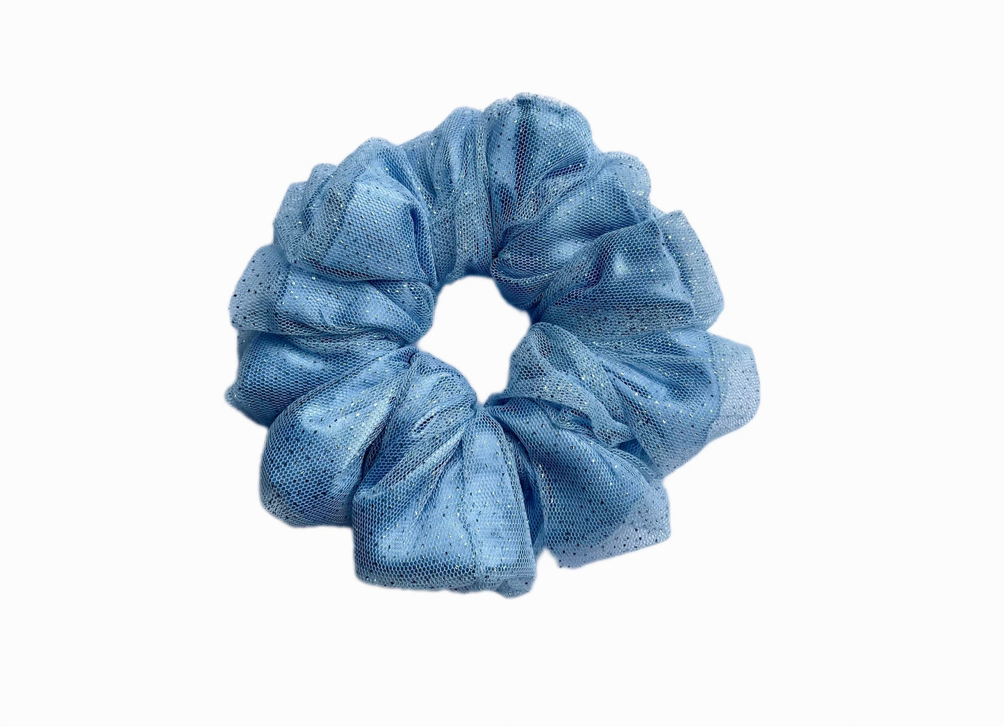 Blue Glitter Scrunchie